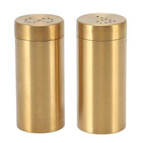 2Pcs Gold Spice Jar Stainless Steel Rustproof Screw Open Top Seasoning Shaker Bottle for Salt Sugar Pepper Paprika