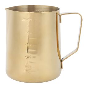 Stainless Steel Coffee Milk Frothing Cup Pitcher Jug with Scale for Home Coffee Latte ArtGold 600ML