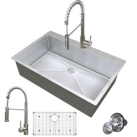 33 Inches  Kitchen Sink - Dual Mounted Undercounter Or Recessed Sink