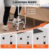 VEVOR Step Stool 1-Step 330lbs Capacity, 3 Adjustable Height with Handle Steel Step Ladder, Portable Toddler Step Stools for Adults