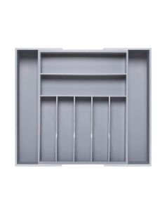 Adjustable Expandable Kitchen Utensils Drawer Organizer  For Bamboo Flatware Organizer (Color: Gray)