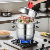 Home Kitchen 304 Stainless Steel Food Steamer Cookware with Lid